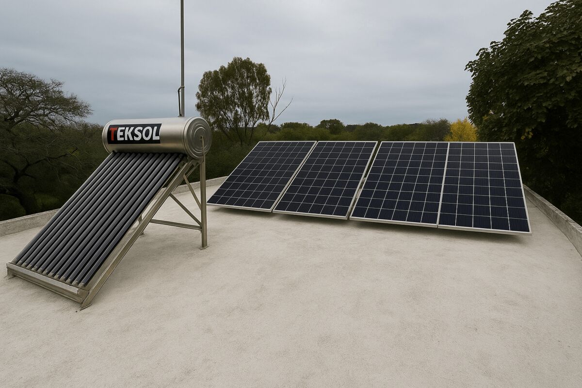 Vista de paneles solares